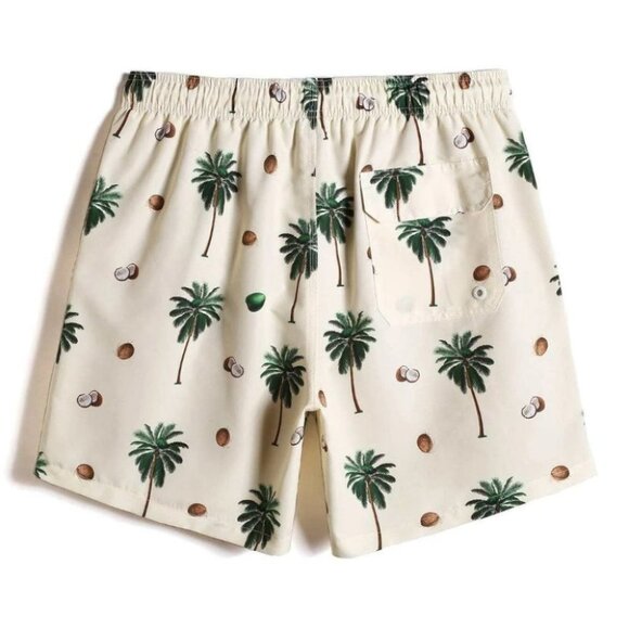 Palm print vacay Style Men's Swim Trunks - Picture 2 of 4